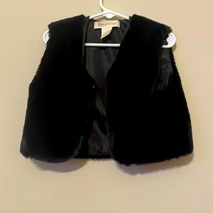 Black Faux Fux Vest